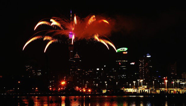 Auckland NYE Fireworks 2014