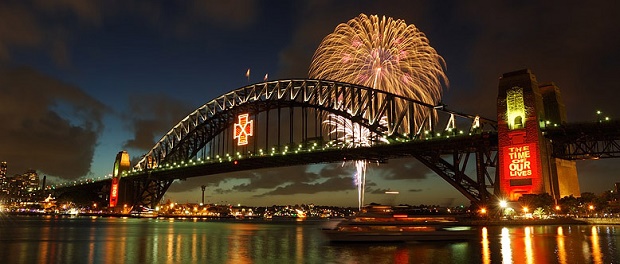 NYE Fireworks in Sydney Harbor