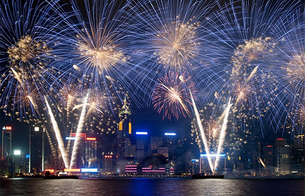 Hong Kong New Years Eve Fireworks