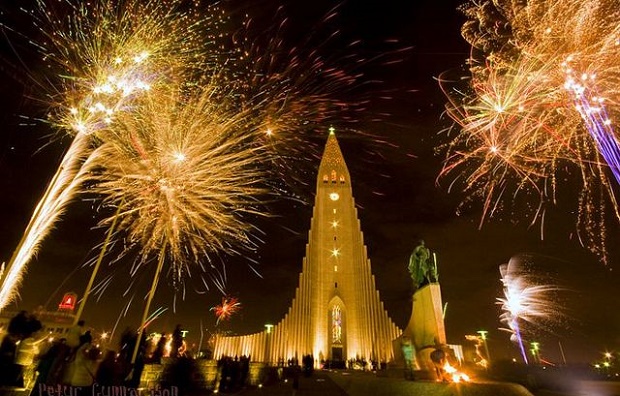 New Years Eve Fireworks in Reykjavik