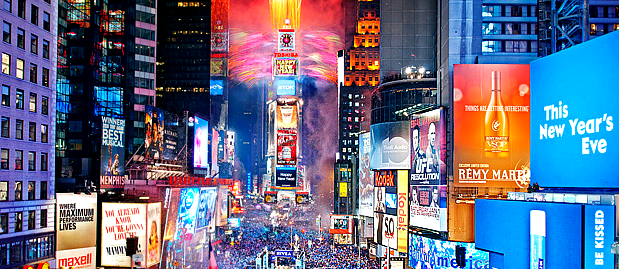 Ball Drop and NYE Fireworks in NYC