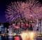 Firework Displays during New Years Eve in Hong Kong