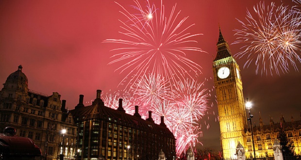NYE Fireworks in London at Big Ben