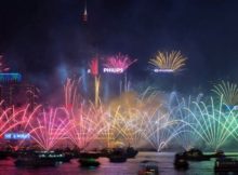 NYE Fireworks in Hong Kong 2017