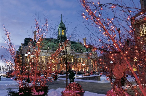 Christmas decorations in Montreal of Canada