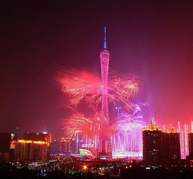 Celebrating New Years Eve 2024 in Guangzhou China