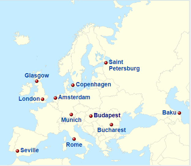 11 cities euro uefa 2020
