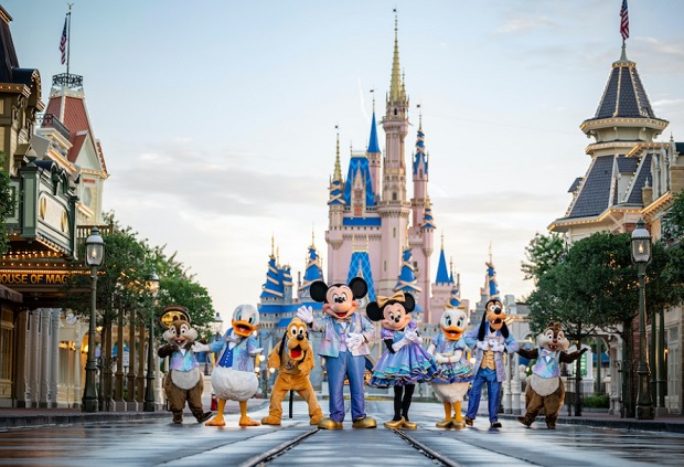 Mickey Mouse poses at Walt Disney World
