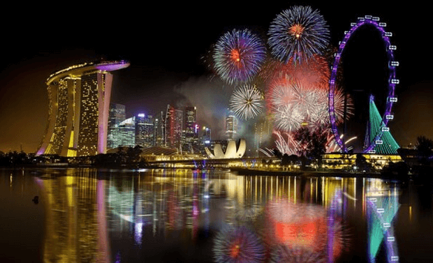 Fireworks on New Years Eve in Singapore