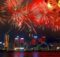 New Years Eve Fireworks on Victoria Harbor in Hong Kong