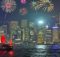 New Years Eve Fireworks on Victoria Harbour, Hong Kong