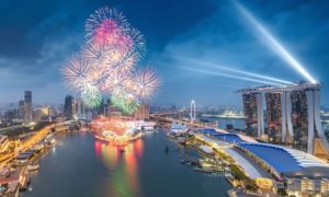 Fireworks in Singapore's National Day Parade